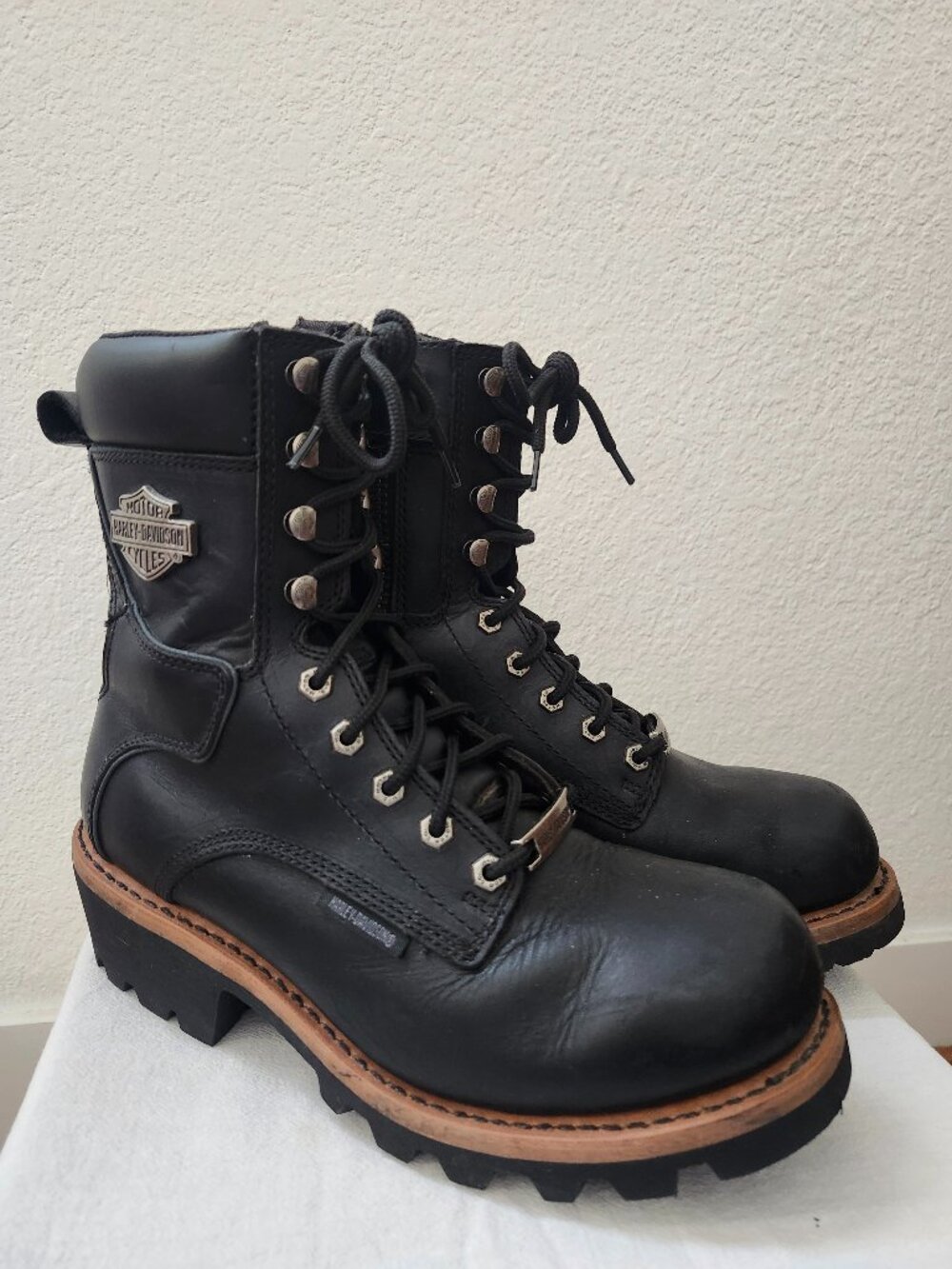 Harley-Davidson Mens Tyson Logger Black Leather Boots D95188 Size 10.5